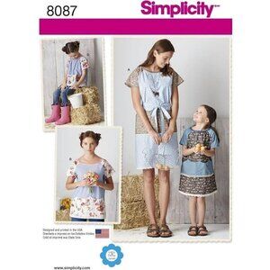 Simplicity Sewing Pattern 8087 Childs Misses Pullover Dress Top Size‎ 3-8 XS-XL